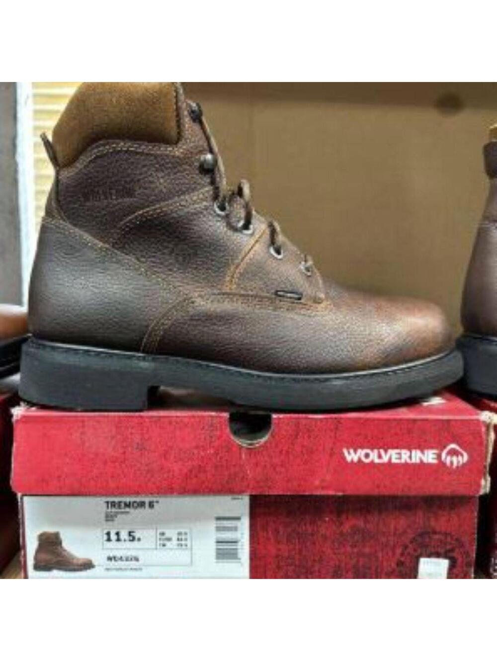 Wolverine Tremor 6" Men's Brown Slip Resistant Work Boots - Size 11.5 M